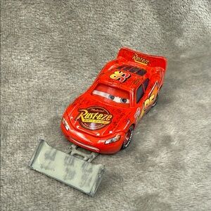 🏁Disney Pixar Cars Diecast Lightning McQueen w/ Shovel Changing Eyes Used Mint